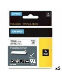 Ruban Laminé pour Etiqueteuses Rhino Dymo ID1-19 19 x 3,5 mm Noir Blanc Autocollants (5 Unités) | Tienda24 Tienda24.eu