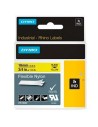 Cinta laminada para máquinas rotuladoras Rhino Dymo ID1-19 19 x 3,5 mm Preto Amarelo Autoadesivas (5 Unidades) | Tienda24 Tienda24.eu