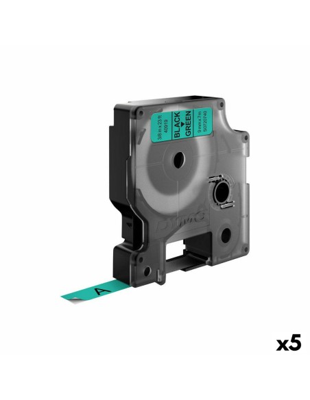 Ruban Laminé pour Etiqueteuses Dymo D1 40919 9 mm LabelManager™ Noir Vert (5 Unités) | Tienda24 Tienda24.eu