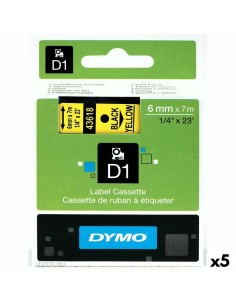 Nastro Laminato per Etichettatrici Dymo D1 43618 6 mm LabelManager™ Giallo (5 Unità) da Dymo, Etichette adesive e adesivi - R...