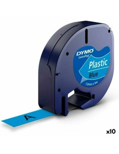 Nastro Laminato per Etichettatrici Dymo 91205 12 mm LetraTag® Nero Azzurro (10 Unità) da Dymo, Etichette adesive e adesivi - ...