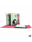 Pasta com argolas Grafoplas Carpeplús Mafalda Verde A4 (2 Unidades) | Tienda24 Tienda24.eu