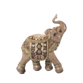 Decorative Figure Alexandra House Living Grey Golden Plastic Elephant 10 x 18 x 20 cm by Alexandra House Living, Collectables...