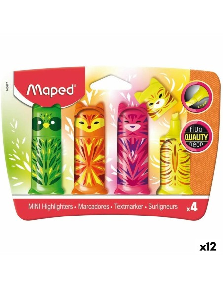 Set de Marcadores Fluorescentes Maped Multicolor 4 Piezas (12 Unidades) | Tienda24 Tienda24.eu