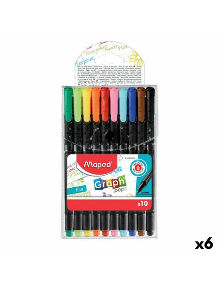 Ensemble de Marqueurs Maped Graph´Peps Multicouleur 10 Pièces (6 Unités) | Tienda24 Tienda24.eu