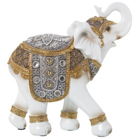 Deko-Figur Alexandra House Living Weiß Gold Kunststoff Elefant 13 x 26 x 27 cm von Alexandra House Living, Sammlerstücke - Re...