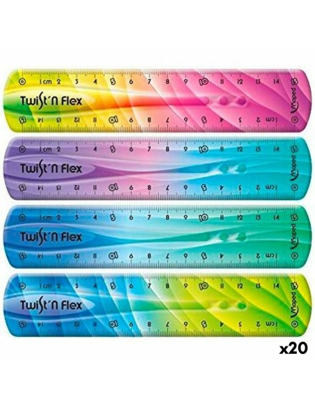 Conjunto de regras Maped Twist'n Flex Multicolor 15 cm Flexível 20 Unidades | Tienda24 Tienda24.eu