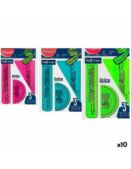 Geometry set Maped Twist'n Flex Original 3 Pieces 10Units | Tienda24 Tienda24.eu