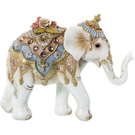 Figurine Décorative Alexandra House Living Blanc Doré Plastique Eléphant 12 x 21 x 27 cm de Alexandra House Living, Pièces de...