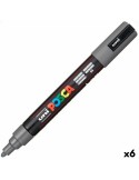 Marcador POSCA PC-5M Cinzento escuro (6 Unidades) | Tienda24 Tienda24.eu