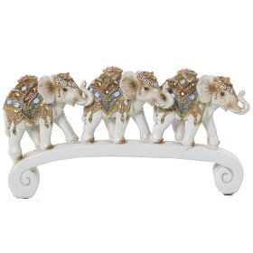 Statua Decorativa Alexandra House Living Bianco Dorato Plastica Elefante 9 x 15 x 27 cm di Alexandra House Living, Oggetti da...