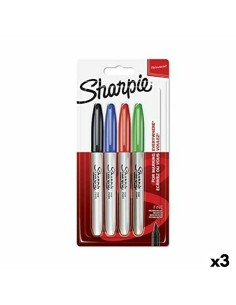 Set of Felt Tip Pens Sharpie Multicolour 4 Pieces (3 Units) by Sharpie, Permanent Markers & Marker Pens - Ref: S8425206, Pric...