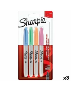 Set of Felt Tip Pens Sharpie 4 Pieces Multicolour (3 Units) by Sharpie, Permanent Markers & Marker Pens - Ref: S8425209, Pric...