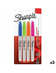 Set of Felt Tip Pens Sharpie 4 Pieces Multicolour (3 Units) by Sharpie, Permanent Markers & Marker Pens - Ref: S8425210, Pric...