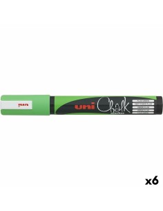 Pennarelli a gesso liquido Uni-Ball PWE-5M Verde (6 Pezzi) da Uni-Ball, Marcatori cancellabili a secco e liquidi - Ref: S8425...