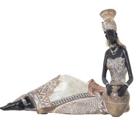 Figurine Décorative Alexandra House Living Blanc Doré Plastique Africaine 14 x 21 x 27 cm de Alexandra House Living, Pièces d...