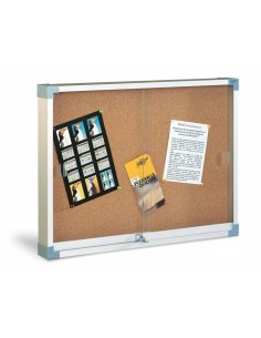 Quadro de Anúncios Nobo Suporte Expositor 53,2 x 69,2 x 3,7 cm Cortiça Vidro Alumínio | Tienda24 Tienda24.eu