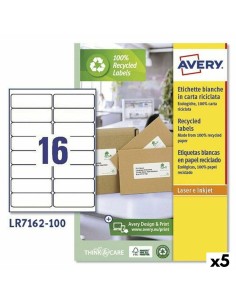 Etichette per Stampante Avery LR7162 Bianco 100 fogli 99,1 x 33,9 mm (5 Unità) da Avery, Etichette adesive e adesivi - Ref: S...