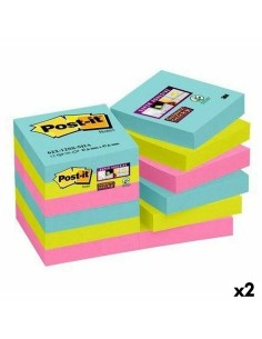 Set di Post-it Adesivi Post-it Super Sticky Multicolore 12 Pezzi 47,6 x 47,6 mm (2 Unità) da Post-it, Blocchetti memo adesivi...