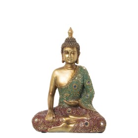 Decorative Figure Alexandra House Living Red Green Golden Plastic Buddha 13 x 23 x 30 cm by Alexandra House Living, Collectab...