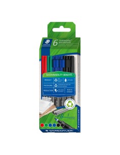 Set di Pennarelli Staedtler Lumocolor Permanent 6 Pezzi Multicolore 0,6 mm da Staedtler, Pennarelli indelebili e marcatori - ...