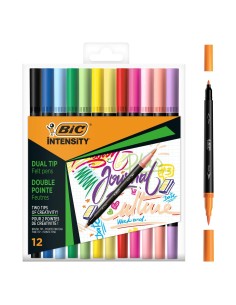 Set di Pennarelli Bic Intensity 12 Pezzi Multicolore da Bic, Penne a punta porosa - Ref: S8426653, Precio: €16.02, Descuento: %