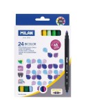 Conjunto de Canetas de Feltro Milan Duas cores 24 Peças Multicolor | Tienda24 Tienda24.eu