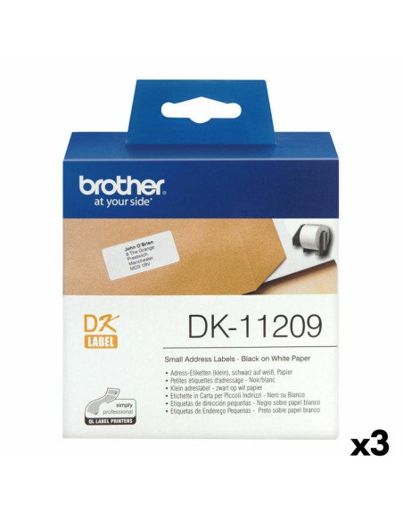 Etiquetas para Impresora Brother DK-11209 Negro/Blanco 62 x 29 mm (3 Unidades) | Tienda24 Tienda24.eu