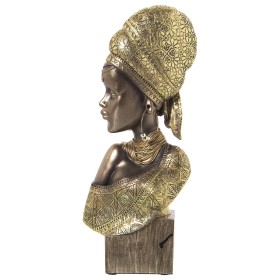 Busto Alexandra House Living Dourado Plástico Africana 11 x 19 x 41 cm de Alexandra House Living, Esculturas - Ref: D1623138,...