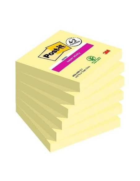 Notes Adhésives Post-it Super Sticky 90 Volets 76 x 76 mm Jaune 6 Pièces | Tienda24 Tienda24.eu