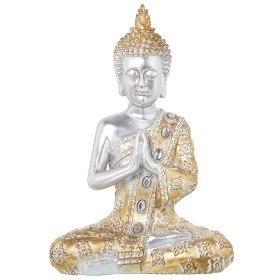 Statua Decorativa Alexandra House Living Dorato Argentato Plastica Buddha 18 x 28 x 40 cm di Alexandra House Living, Oggetti ...