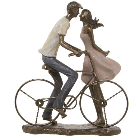 Figura Decorativa Alexandra House Living Plástico Dourado Bicicleta Parceiro 14 x 27 x 31 cm de Alexandra House Living, Colec...