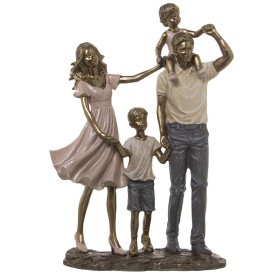 Figura Decorativa Alexandra House Living Plástico Dourado Família 11 x 22 x 28 cm de Alexandra House Living, Colecionáveis - ...