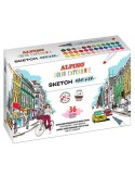 Set di Pennarelli Alpino Sketch Marker Doppia punta Multicolore (4 Unità) da Alpino, Pennarelli indelebili e marcatori - Ref:...