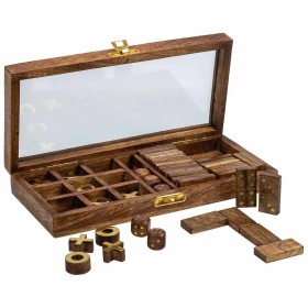 Set of traditional games Alexandra House Living Brown 12 x 5 x 15 cm 3-in-1 | Tienda24 - Global Online Shop Tienda24.eu