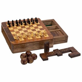 Set de jeux traditionnels Alexandra House Living Marron 13 x 4 x 28 cm 3-en-1 | Tienda24 - Global Online Shop Tienda24.eu