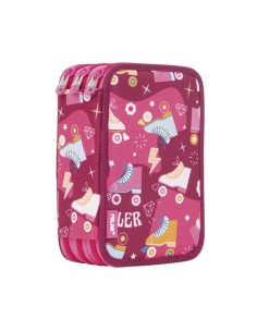 Plumier Triplo Milan Pattini Rosa 19,5 x 13 x 7,5 cm da Milan, Porta penne - Ref: S8431368, Precio: €27.70, Descuento: %