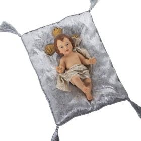 Statua Decorativa Alexandra House Living Argentato Plastica 16 x 17 x 28 cm Cuscino Gesù Bambino di Alexandra House Living, N...