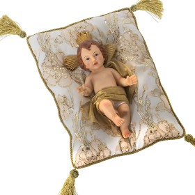 Figura Decorativa Alexandra House Living Plástico Dourado Menino Jesus 16 x 17 x 28 cm Almofada de Alexandra House Living, Co...