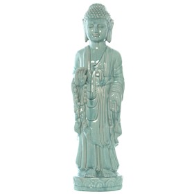 Figura Decorativa Alexandra House Living Celeste Cerámica Buda 20 x 27 x 83 cm de Alexandra House Living, Coleccionables - Re...