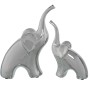 Set of Figures Alexandra House Living Silver Ceramic Elephant 19 x 8 x 26 + 15 x 7 x 21 cm (2 Pieces) by Alexandra House Livi...