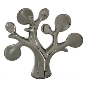 Statua Decorativa Alexandra House Living Ceramica Albero Astratto Argentato 8 x 26 x 23 cm di Alexandra House Living, Oggetti...