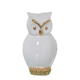 Decorative Figure Alexandra House Living White Golden Ceramic Owl 16 x 16 x 27 cm by Alexandra House Living, Collectables - R...