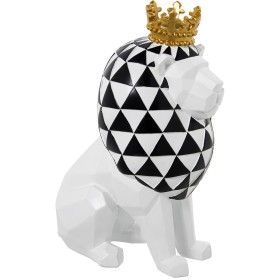 Figurine Décorative Alexandra House Living Blanc Doré Plastique Lion Couronne 17 x 23 x 29 cm de Alexandra House Living, Pièc...