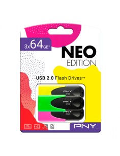 Memoria USB PNY Nero Multicolore 64 GB da PNY, Chiavette USB - Ref: S0440032, Precio: 18,88 €, Descuento: %