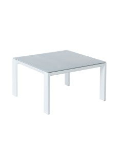 Mesa de Centro Thais Mesa Blanco Aluminio Cristal Templado 70 x 70 x 41 cm de BigBuy Home, Mesas de café - Ref: S8700109, Pre...