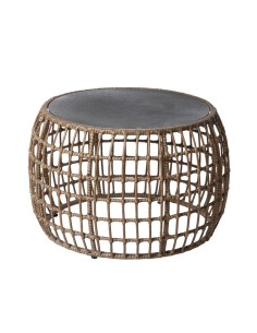 Tavolino da Caffè Ariki Tavolo Acciaio Rattan Vetro Temperato rattan sintetico 73 x 61 x 46 cm da BigBuy Home, Tavolini da ca...