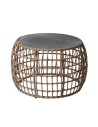 Centre Table Ariki Table Steel Rattan Tempered Glass synthetic rattan 73 x 61 x 46 cm | Tienda24 Tienda24.eu