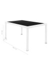 Dining Table Marlene Aluminium Crystal Rattan Tempered Glass 160 x 90 x 76 cm | Tienda24 Tienda24.eu