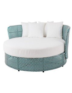 Marbueno Chaise Longue Pliante Acier Avec Coussin Jardin et Piscine 190X58X27 cm Vert 10002 | Tienda24 Tienda24.eu